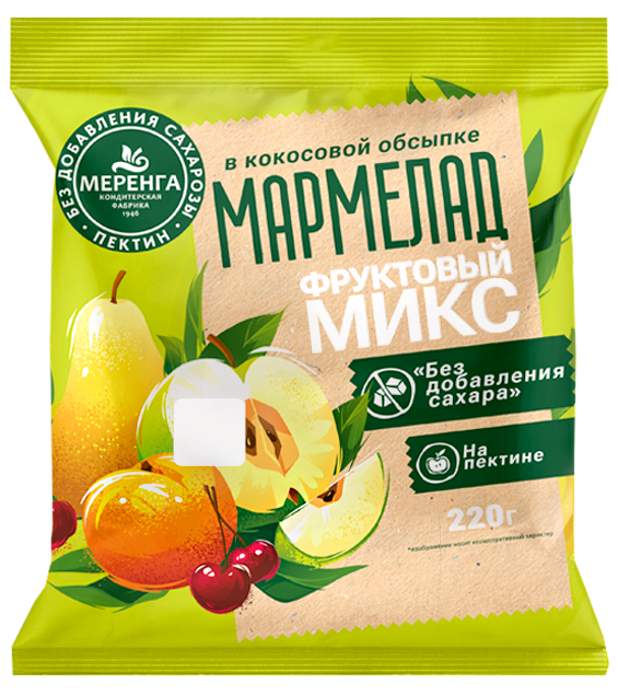  Меренга Мармелад без сахара в кокосовой обсыпке Фруктовый микс, 220г   в Минеральных Водах