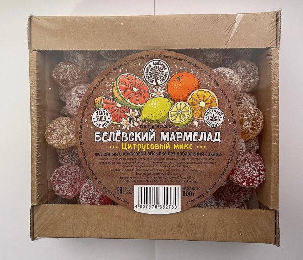 №1 Мармелад белевский на фруктозе 800г "Цитрусовый микс"    в Минеральных Водах