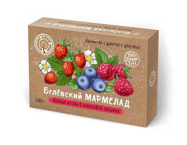 №2 Мармелад белевский на фруктозе 240г "ЛЕСНЫЕ ЯГОДЫ"  в Минеральных Водах