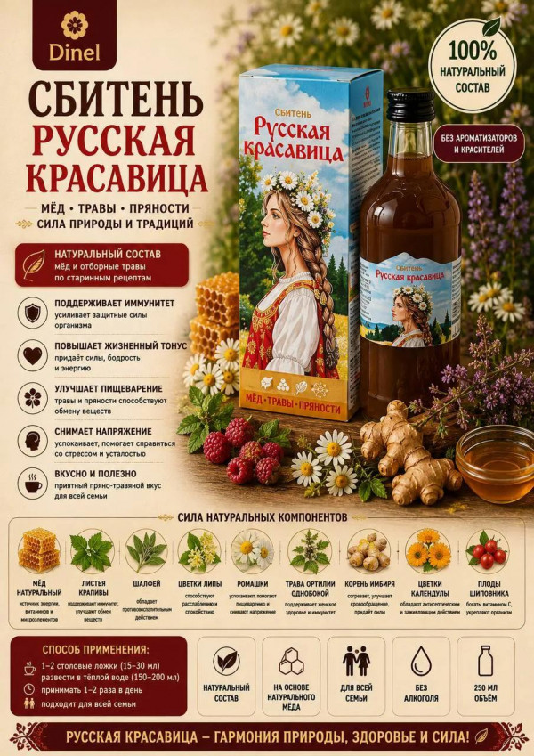 №3 Сбитень Русская красавица, 250мл в Минеральных Водах