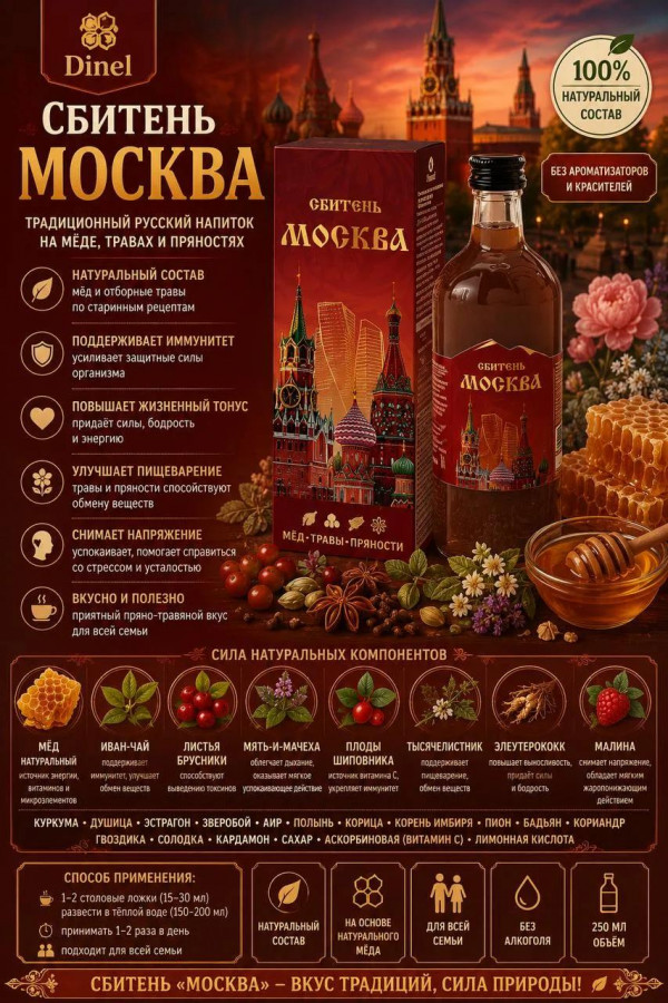 №3 Сбитень Москва, 250мл  в Минеральных Водах